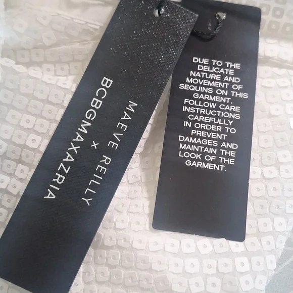 BCBG MaxAzria Runway White Sequined Dress - Picture 15 of 17